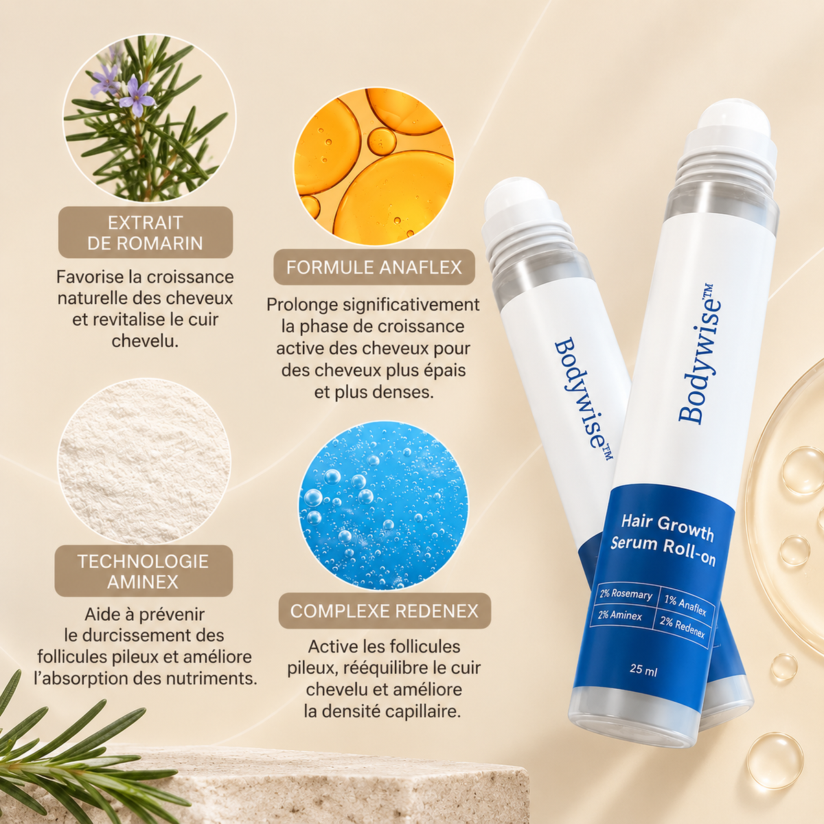 <b>BodyWise™ Sérum pour la croissance des cheveux</b>